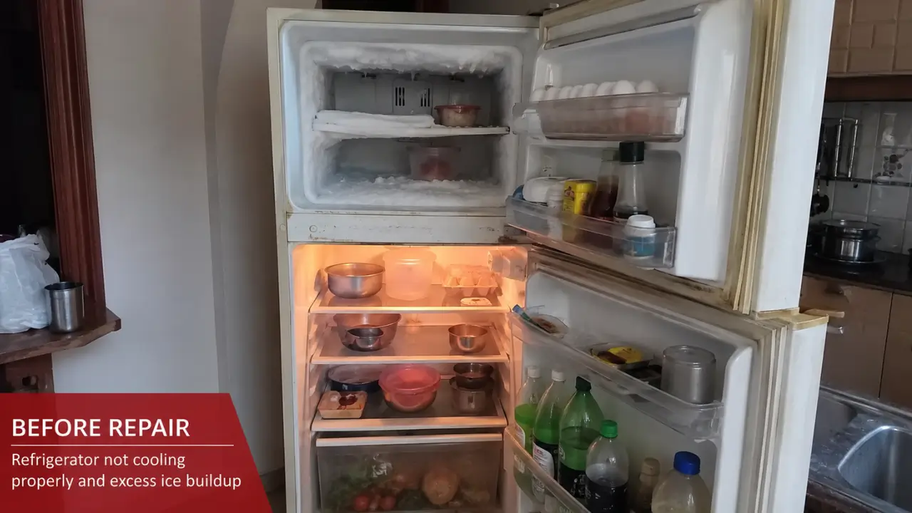 Before refrigerator repair service in Sioux Falls
